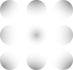 Abstract Gradient Circle Shapes Set Minimalist Black and White Design Elements