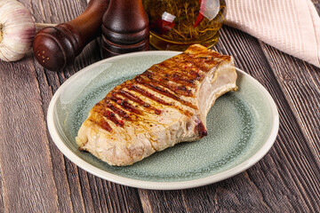 Tasty hot grilled pork loin