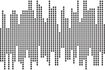 Abstract Dot Patterned Graphic Design in Dark Tones with Transparent Background