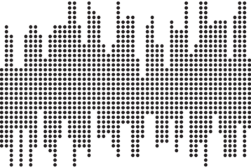 Abstract Dot Patterned Graphic Design in Dark Tones with Transparent Background