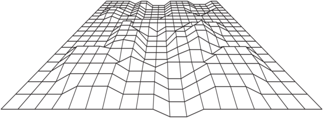 Abstract Digital Wireframe Structure On A Black Background Perspective View With Geometric Shapes
