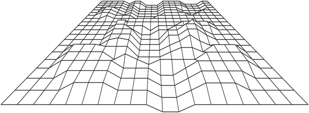 Abstract Digital Wireframe Structure On A Black Background Perspective View With Geometric Shapes