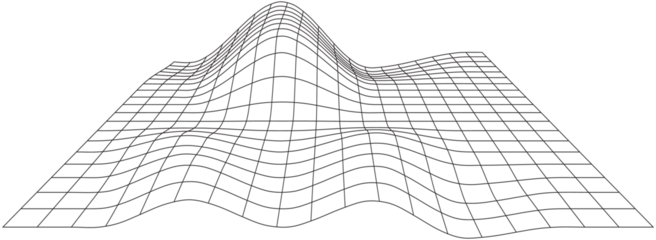 Abstract Geometric Terrain Perspective View With Gray Lines on Black Background