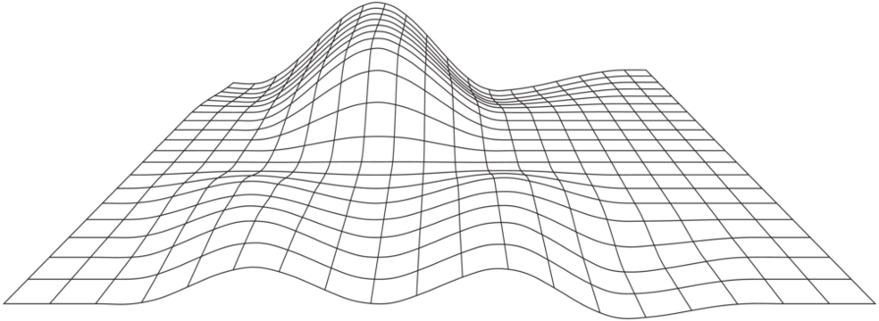 Abstract Geometric Terrain Perspective View With Gray Lines on Black Background