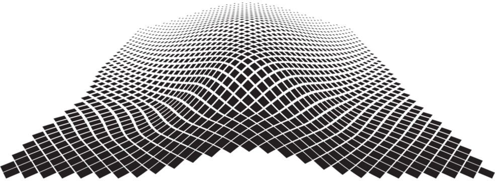 Abstract Pixelated Graphic Formation in Shades of Grey on Transparent Background