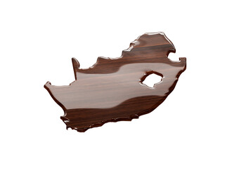 South Africa Map Made Of Transparent Liquid Water On Wooden Floor Save Water Concept 3D Illustration