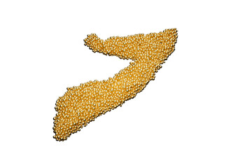 Somalia Map Made Of High Quality Premium Golden Shiny Metallic Beads Or Balls 3D Illustration