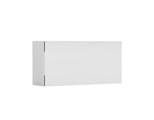 White stapled box, ideal for packaging, shipping, or storage mockups. 3d illustration