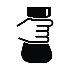 hand hold spray clean solid icon vector design good for web or mobile app