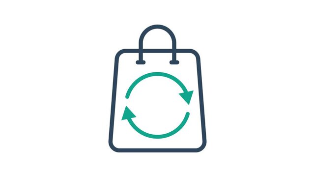 Sustainable icon animation. Animated icon related to recycling. Suitable for user interface, provide visual feedback and more. Looping animation style. alpha channel, transparent background