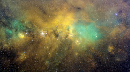 A mesmerizing view of the vast cosmos, with radiant nebulas showcasing a vivid tapestry of colors and intricate patterns. It captures the essence of the universe's splendor.