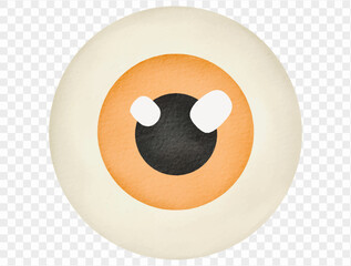 Watercolor eyeball creepy spooky Halloween cartoon illustration Vector.