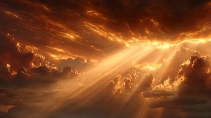 Symbolic Atmospheric Painting of Divine Light and Holy Spirit.