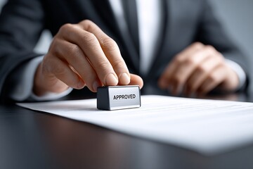 hand holding a message on the word APPROVED