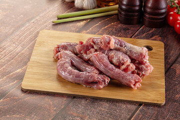 Raw chicken neck for cooking