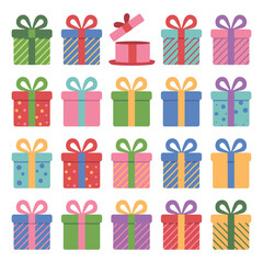 Christmas Presents Grid Illustration