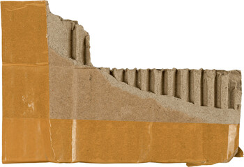 Brown Ripped Corrugated Cardboard Piece