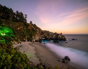 Coastal evening landscape