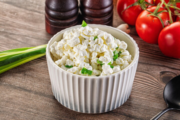 Cottage cheese with green onion