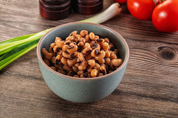 Canned Black eye bean in the bowl