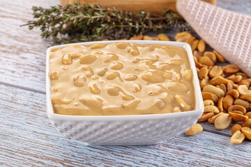 Peanut butter spread with nuts