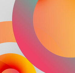 Abstract composition featuring overlapping circles. Warm colors dominate, creating soft gradients. Minimalist design, modern aesthetic.