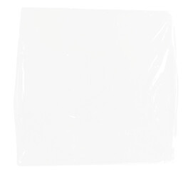 Square Object Wrapped In Transparent Plastic Isolated On White Background
