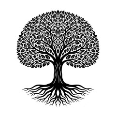 Stylized Tree with Roots