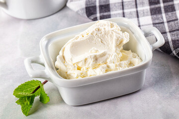 Chream cheese in the bowl