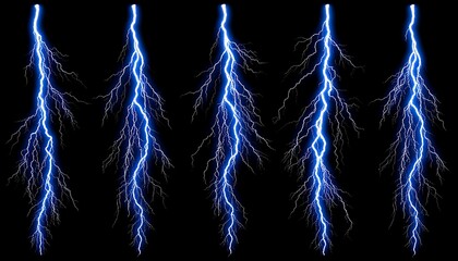 Series of stylized lightning bolts