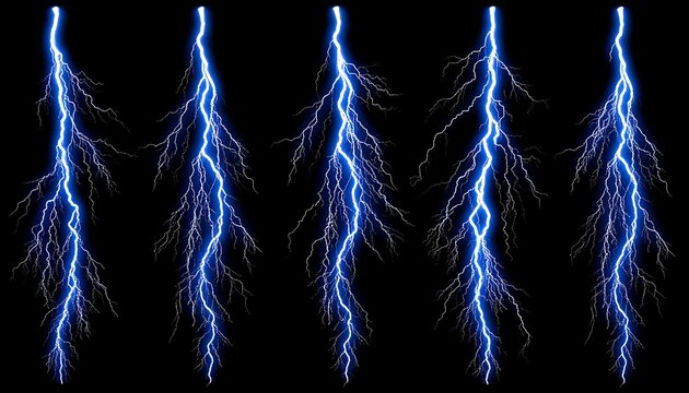 Series of stylized lightning bolts - Powered by Adobe
