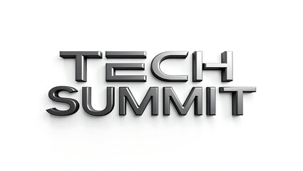 Bold 3D metallic letters spell TECH SUMMIT on a clean white background