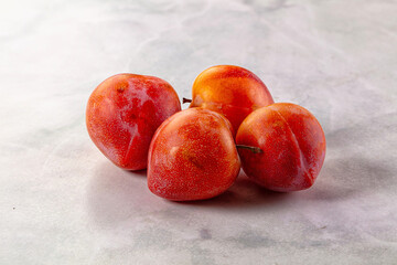 Ripe sweet juicy fresh purple plums