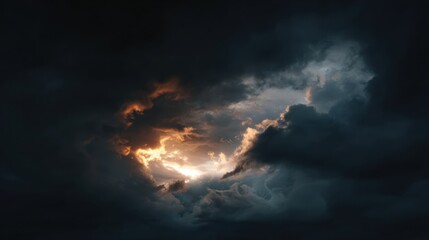 Obraz premium growth through failure style. Mysterious clouds illuminated by a hidden light source.