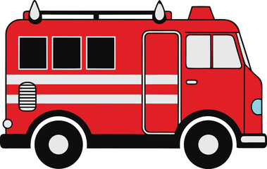 Fire Truck Silhouette Vector