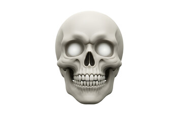 Obraz premium 3d Realistic human skull isolated on transparent background. Perfect spooky Halloween for decorations, digital art, posters, and creepy horror designs.