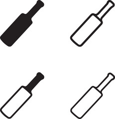 Cricket Bat icon set, cricket equipment icons, sports bat symbols, cricket vector design, cricket bat collection, modern cricket icons, isolated cricket bat icon set