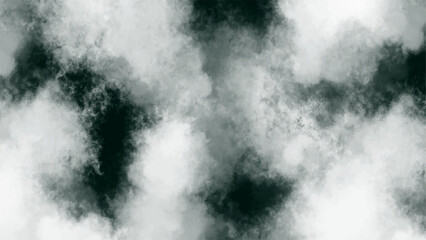 Abstract smoky cloud texture with soft white and dark gray tones blending seamlessly. Atmospheric misty pattern resembling fog or vapor movement, ideal for backgrounds and digital art.