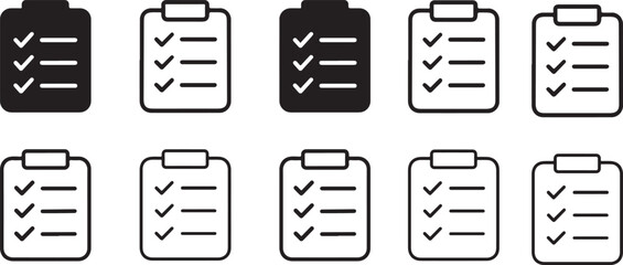 To Do List icon set, checklist icons, planner task symbols, productivity design, minimal to do list vector, modern task icons, isolated list collection