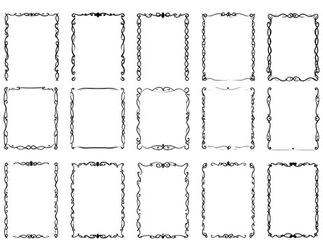 Set of decorative rectangular frames