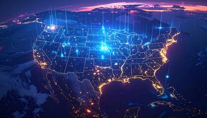 Data Security and Digital Network Visualization Over the United States of America