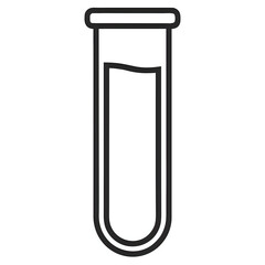 test tube icon ,hand drawn illustration outline isolated on white background