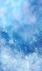 Inviting winter wonderland backdrop with falling snowflakes for a magical event