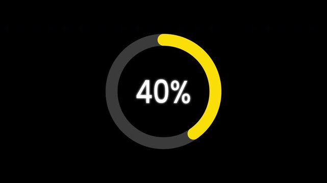 Pie chart animated video with 80 percent element on black background for finance and data statistics
