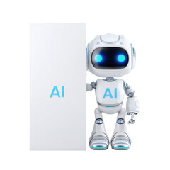Smart AI Robot with Transparent Background Concept