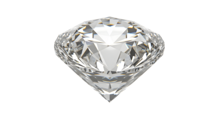 Bright Sparkling Diamond Cut Gemstone on White Background with Reflective Shine