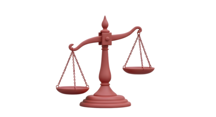 Brown Scale Balance Icon on White Background for Justice or Legal Concept