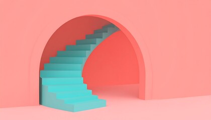 Minimalist Staircase to Nowhere - A Dreamy Architectural Abstraction.