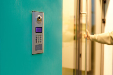 Secure door entry system with keypad and intercom