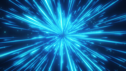 青色の集中線のエフェクト背景